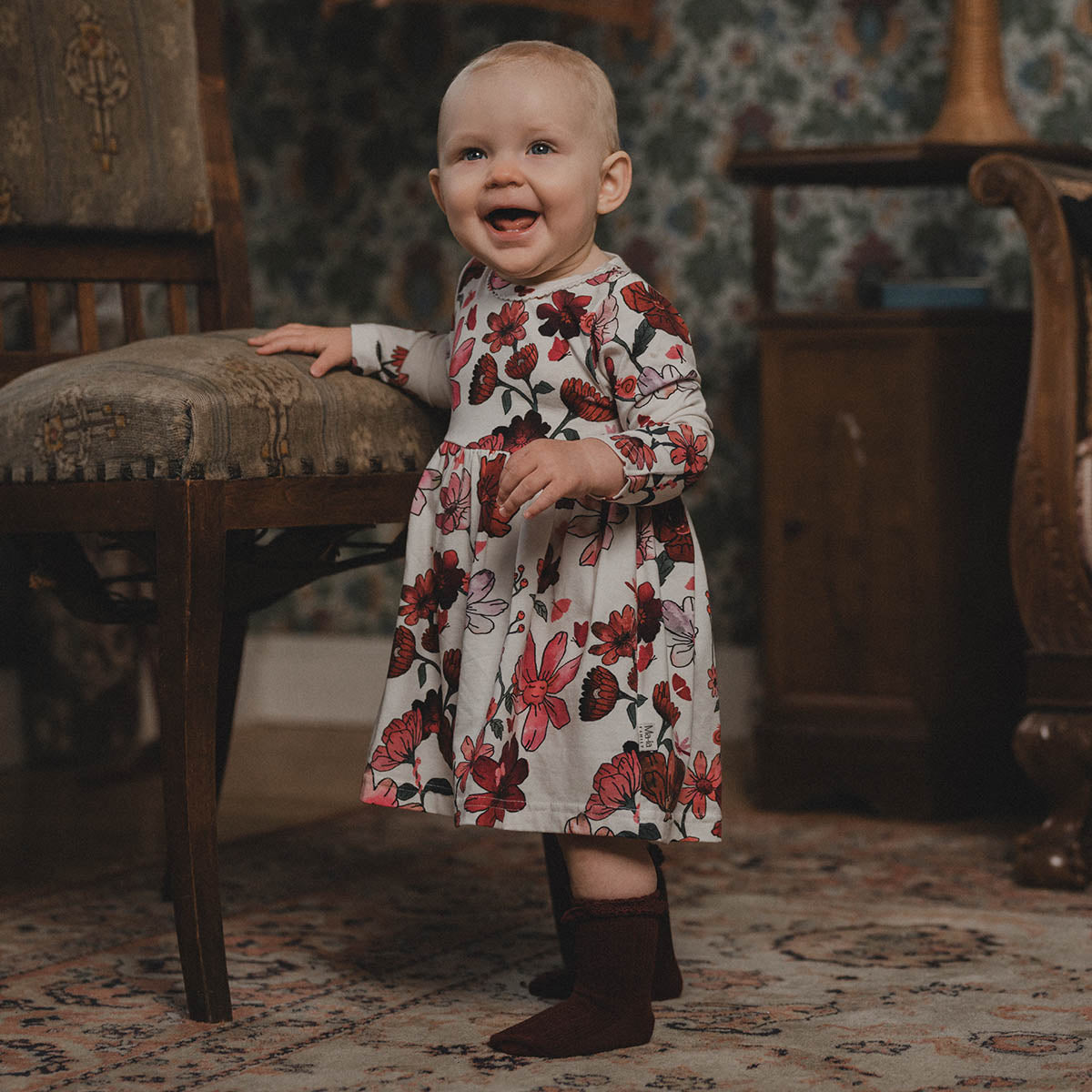 Talvipuutarha-bodymekko vauvalle, luonnonvalkoinen