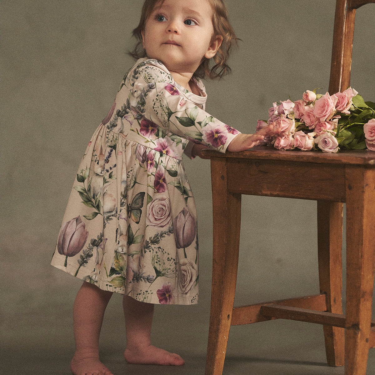 Orvokki-mekko vauvalle, beige