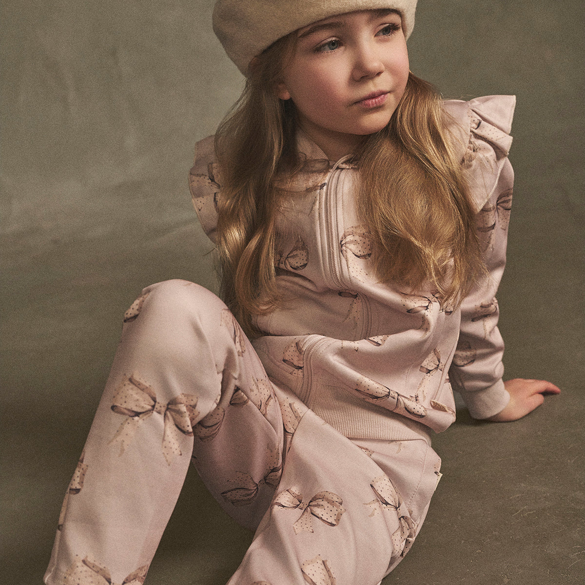 Rosette-verkkahousut, beige